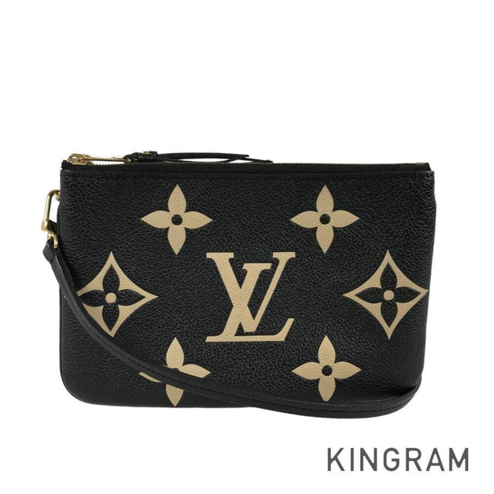 Louis Vuitton Empreinte Two Tone Pochette Double Zip Leather Shoulder Bag